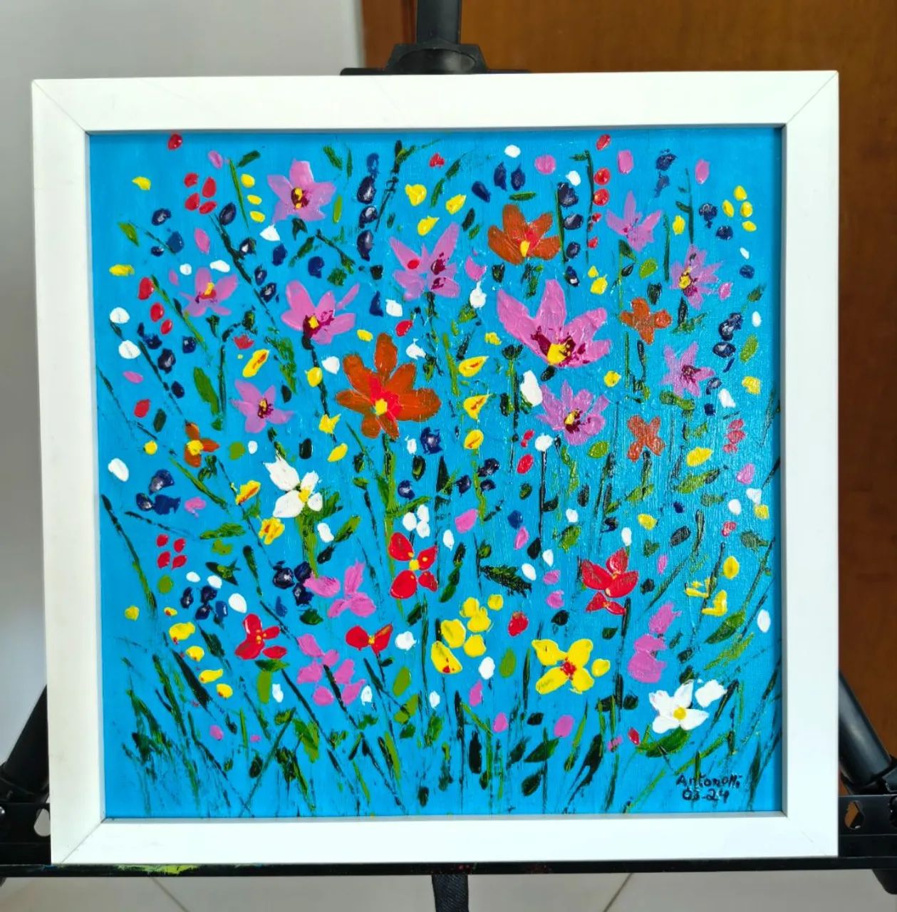 Quadro de arte floral com textura - Foto 3