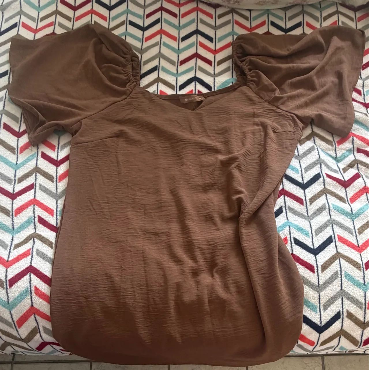 Vestido poliéster marrom 