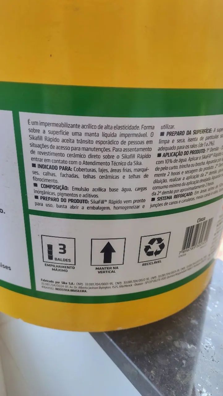 Borracha liquida SIKAFILL concreto 15kg (veda lage) lage)  - Foto 4