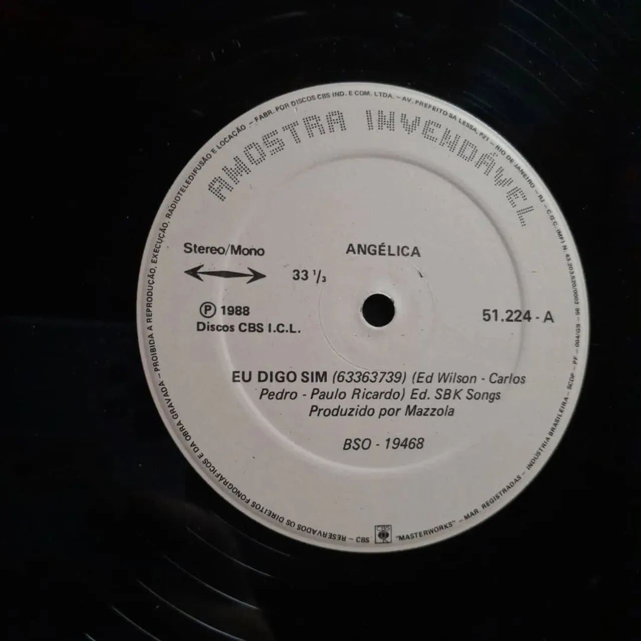 Disco LP Vinil Angélica " Eu Digo sim" Invendável  - Foto 3