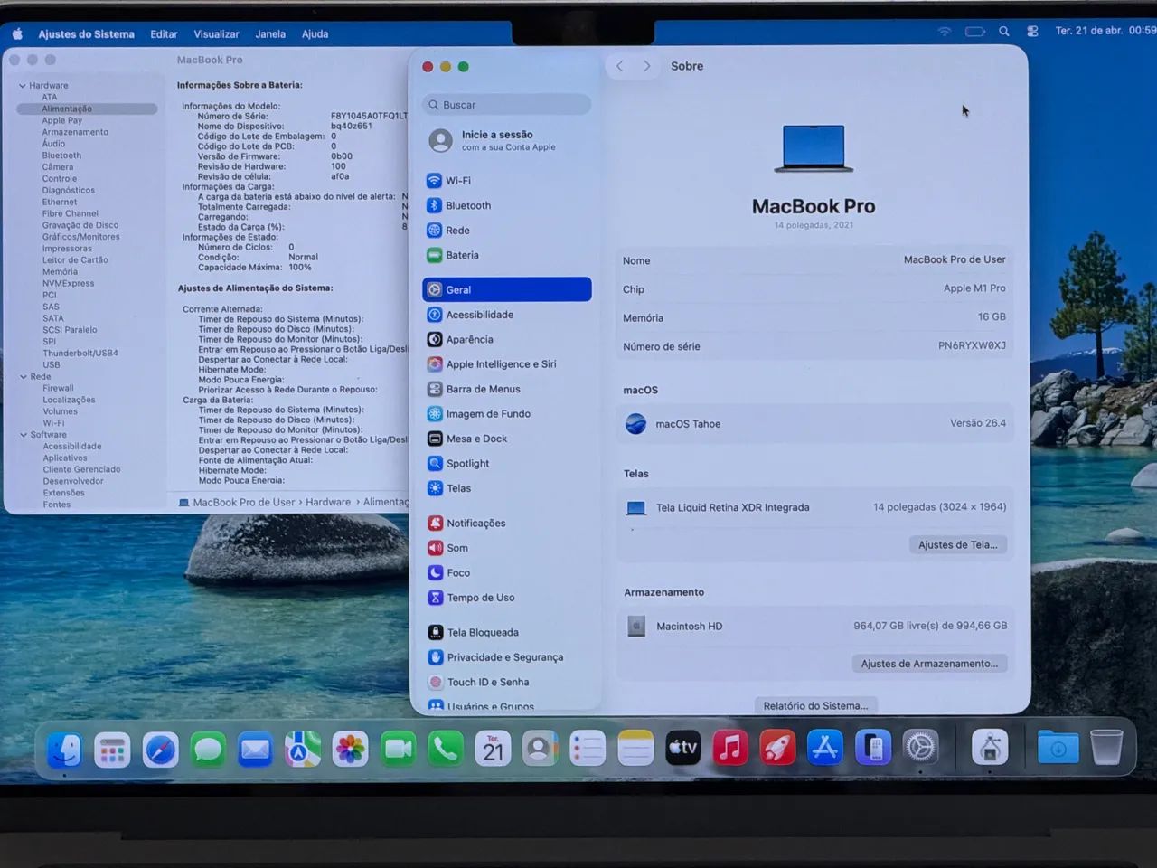 MacBook Pro 14 Polegadas M1 Pro 16GB 1TB SSD - Seminovo