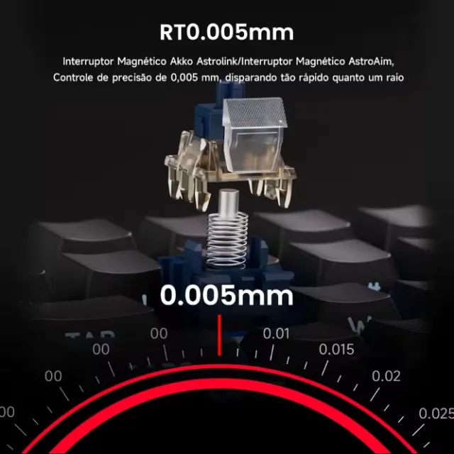 [NOVO] Teclado Magnético Akko TAC75 HE, 8000Hz, RT 0.005mm, RGB, Preto, 75%, Hot Swap, PC - Foto 4