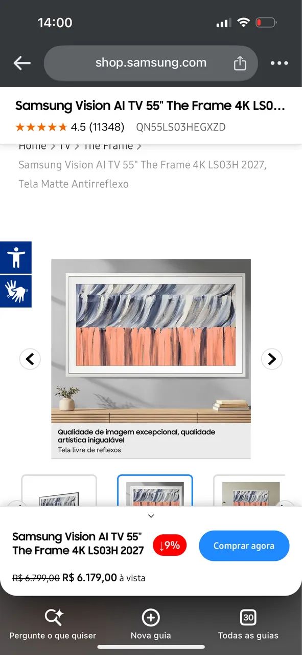 Smart TV Samsung The Frame 55" QLED 4K - Foto 4