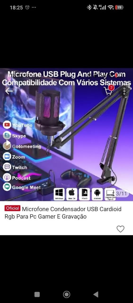 Microfone condensador novo  - Foto 2