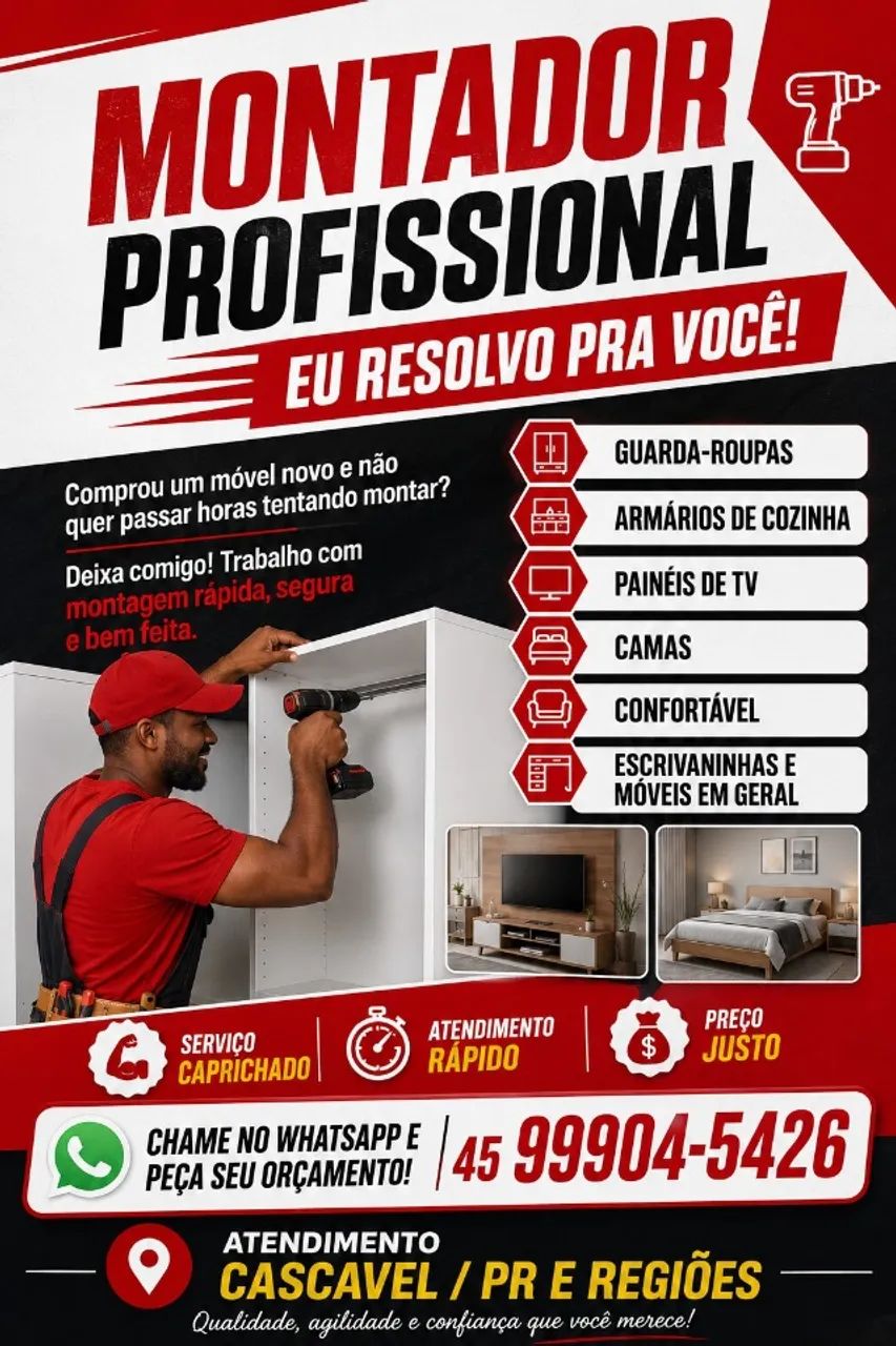 MONTADOR DE MOVEIS  - Cascavel e Região  PR