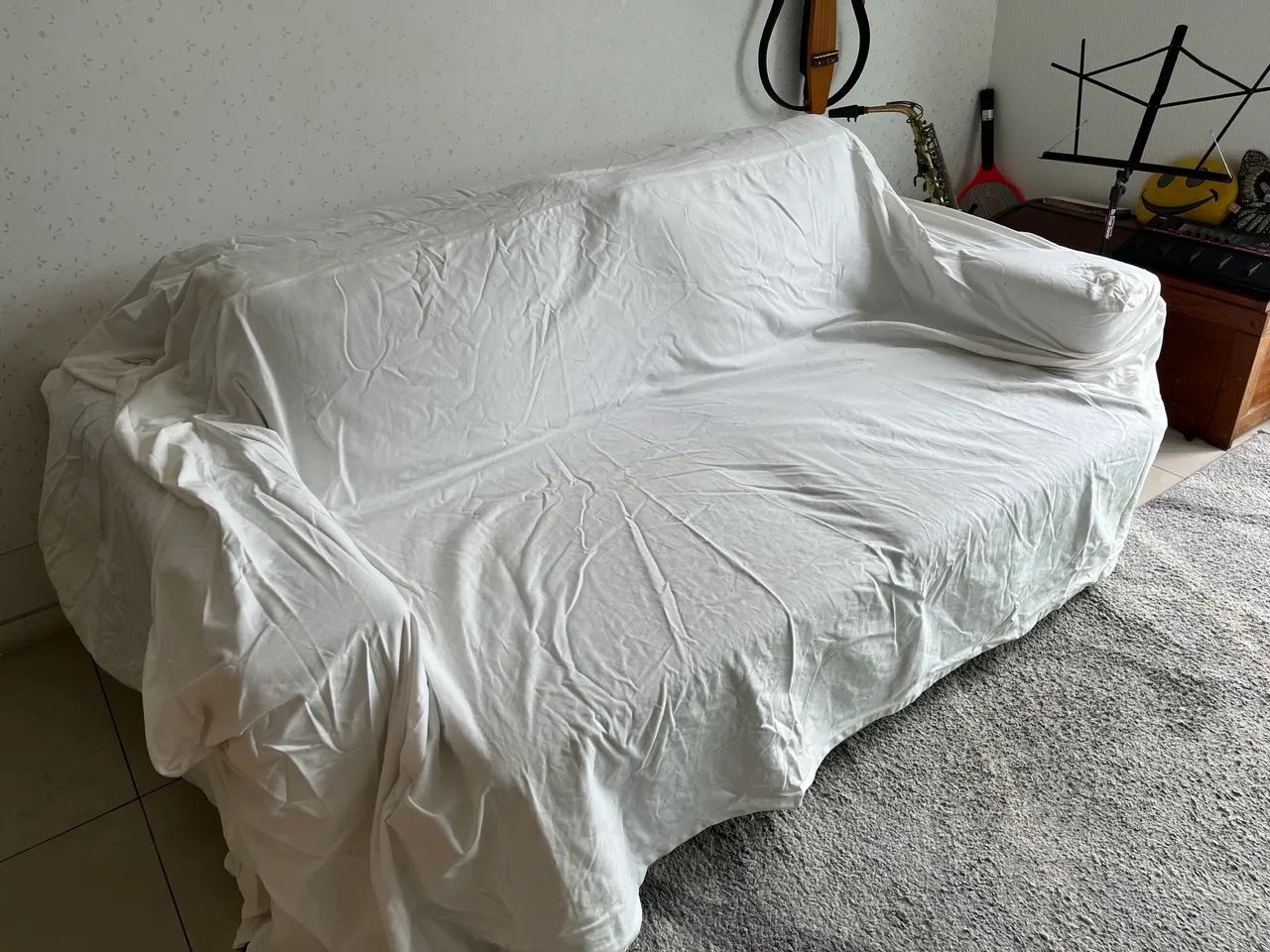 Capa de sofá brim branco 