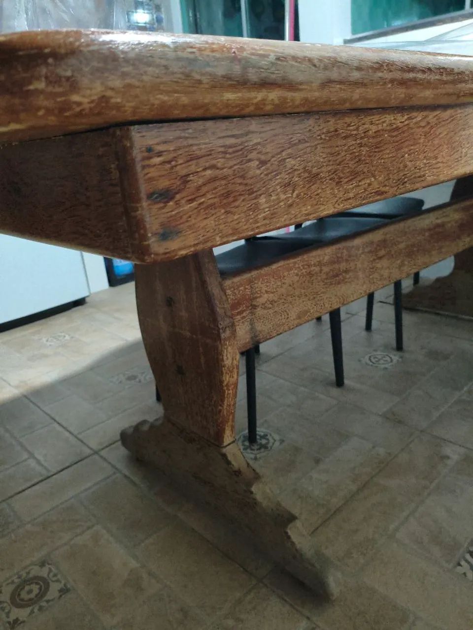 Vendo Mesa de Madeira Artesanal  - Foto 2