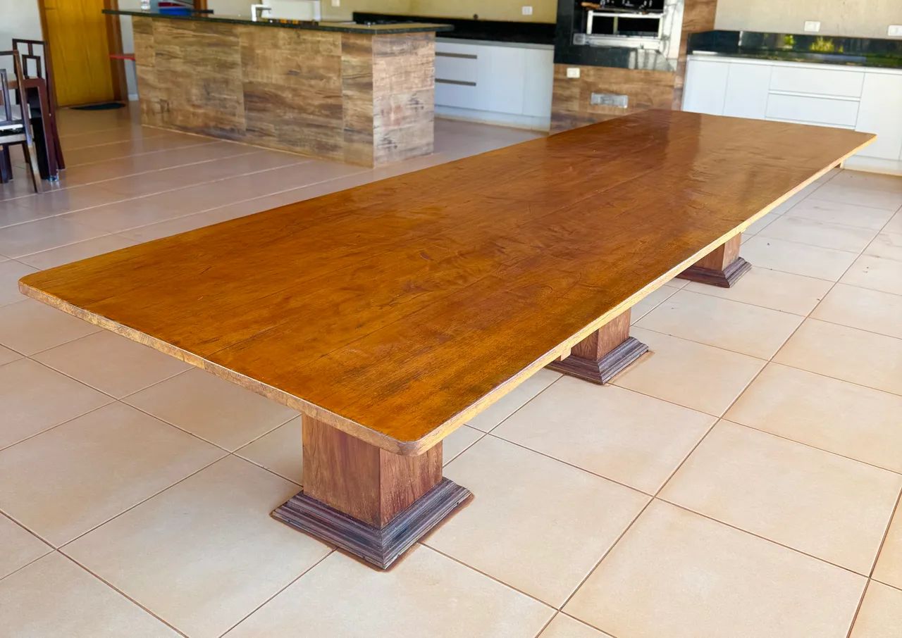     Mesa Exclusiva mais de 3 Metros em Madeira Maciç