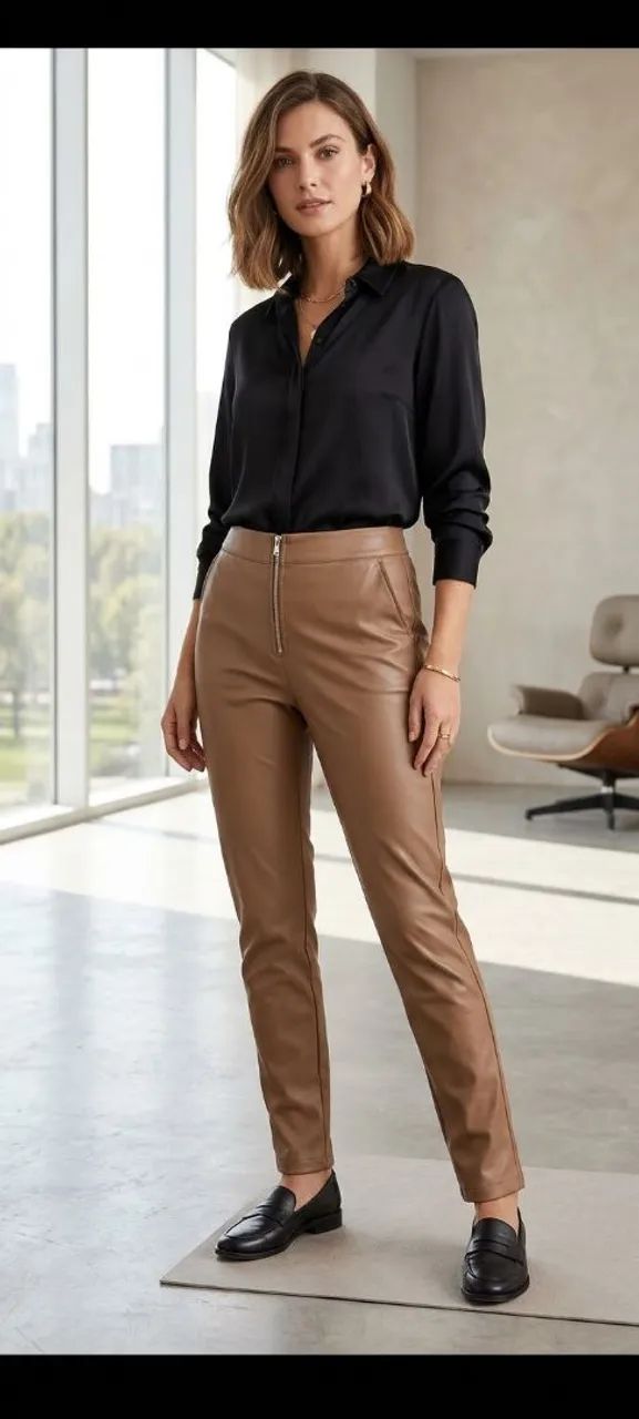 Calça corino NOVA caramelo
