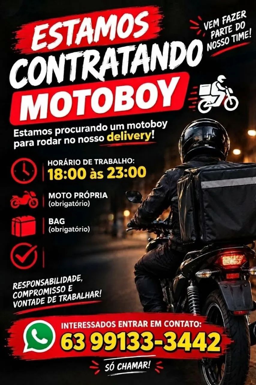 Estamos contratando motoboy 