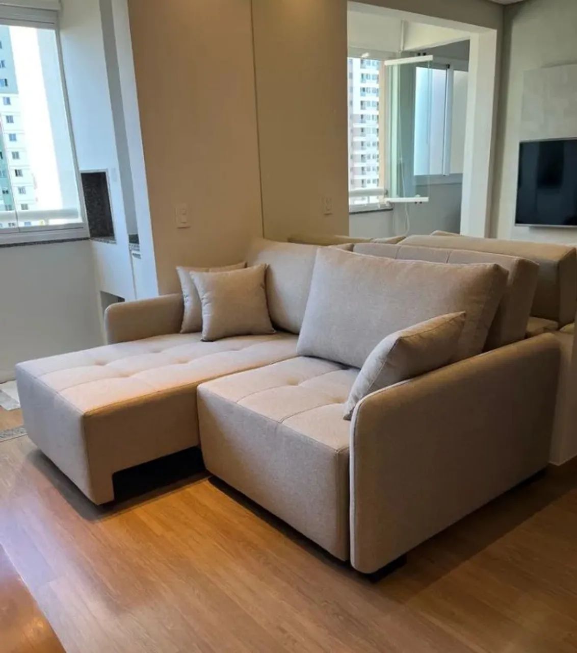 Sofá retrátil e reclinável com braços slim  - Foto 3