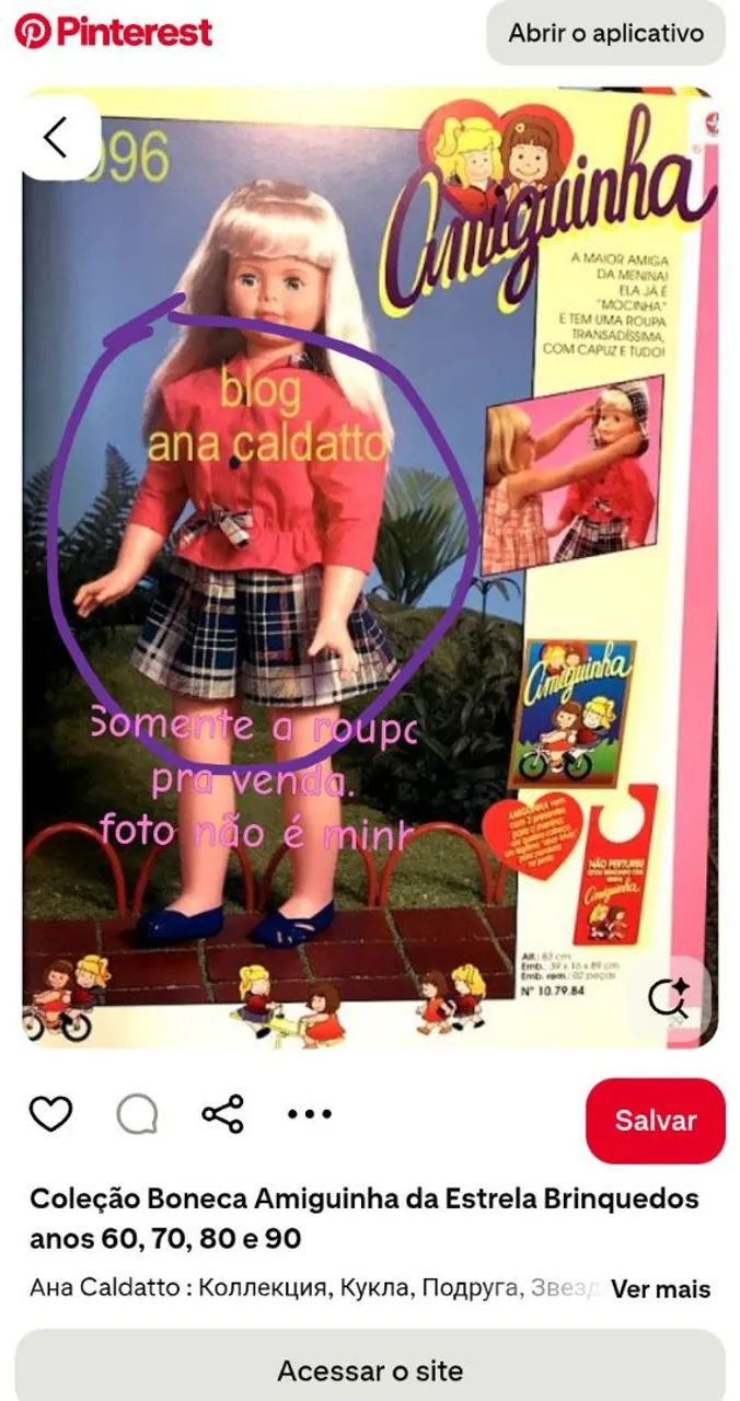 Roupa da boneca amiguinha 1996 da estrela  - Foto 5