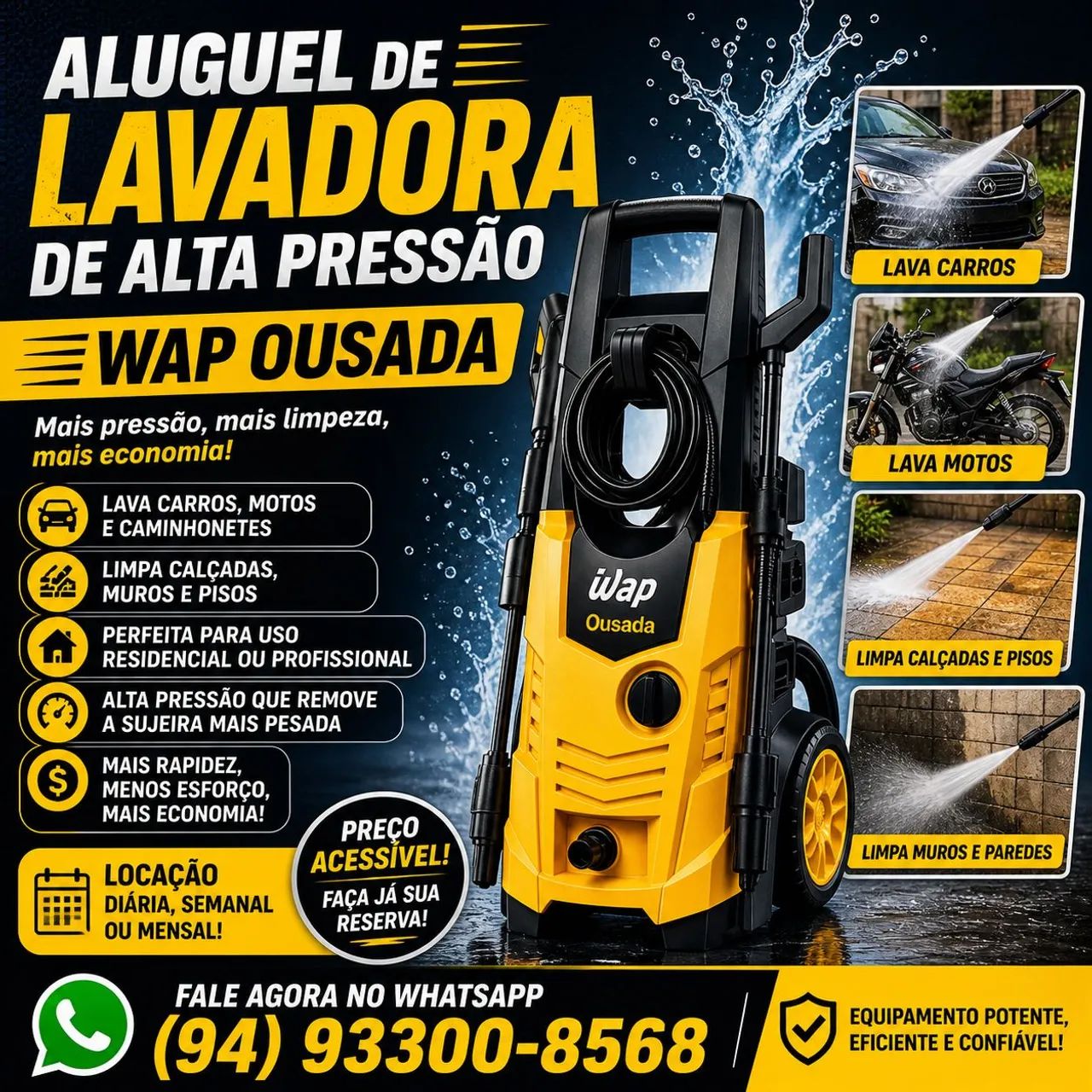 Aluga-se lavadora de alta pressão 