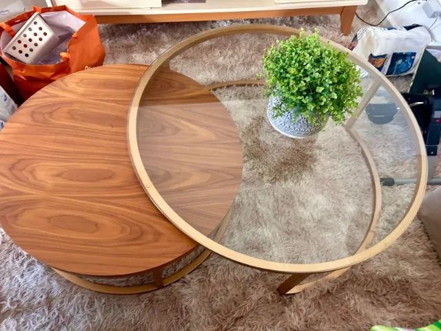 Conjunto Mesa de Centro Tampo de Vidro - Foto 2