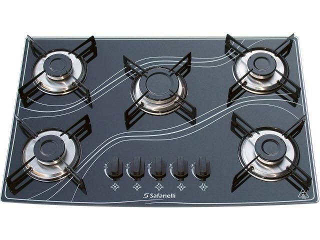 Cooktop 5 Bocas Safanelli 5Q à Gás Natural e GLP - Acendimento Superautomático Bivolt