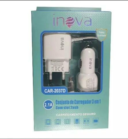 Carregador Celular Inova V8 Rápido + Veicular 2.1a Original - Foto 2