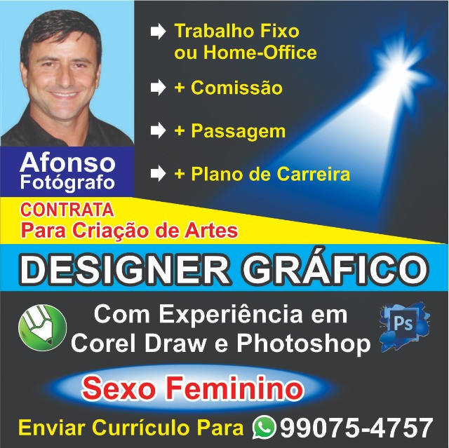 Vaga de Emprego Designer Gráfico Arte Finalista