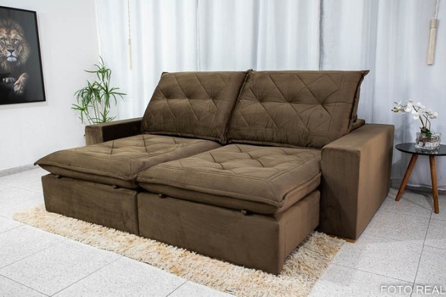 Sofá Retrátil Hug 2.50m D33 Soft Molas Ensacadas Veludo RF - Foto 4
