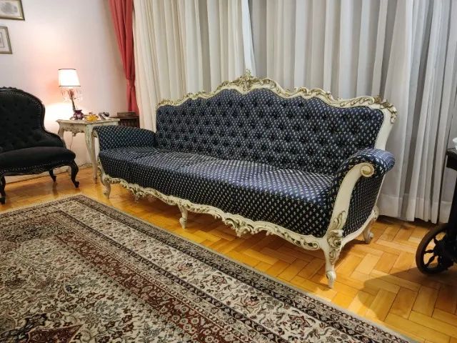 Sofá Luis XV 4 lugares com 2 poltronas - Foto 2