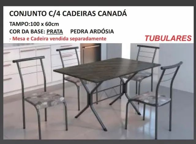 Mesa Canadá 100x60 com 4 cadeiras  **nova na caixa**