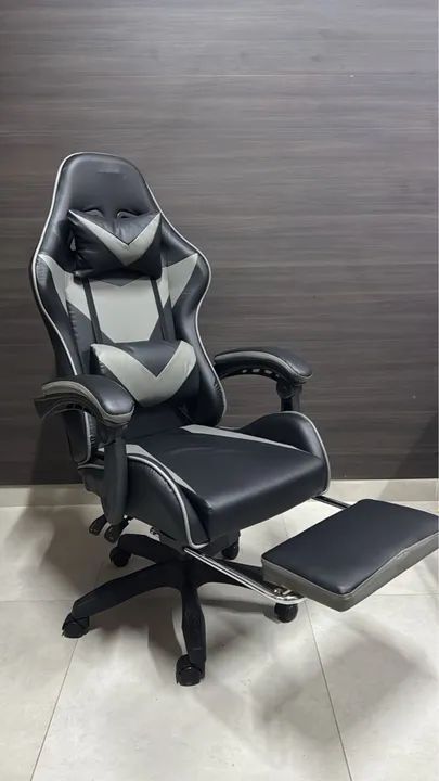 CADEIRA GAMER HAWKER PRETO E CINZA