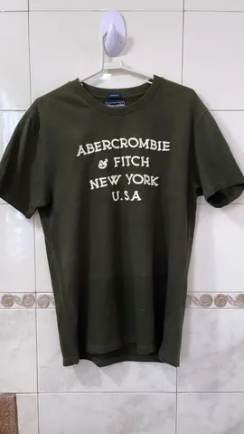 Camiseta Abercrombie & Fitch A&F New York Cinza Masculina