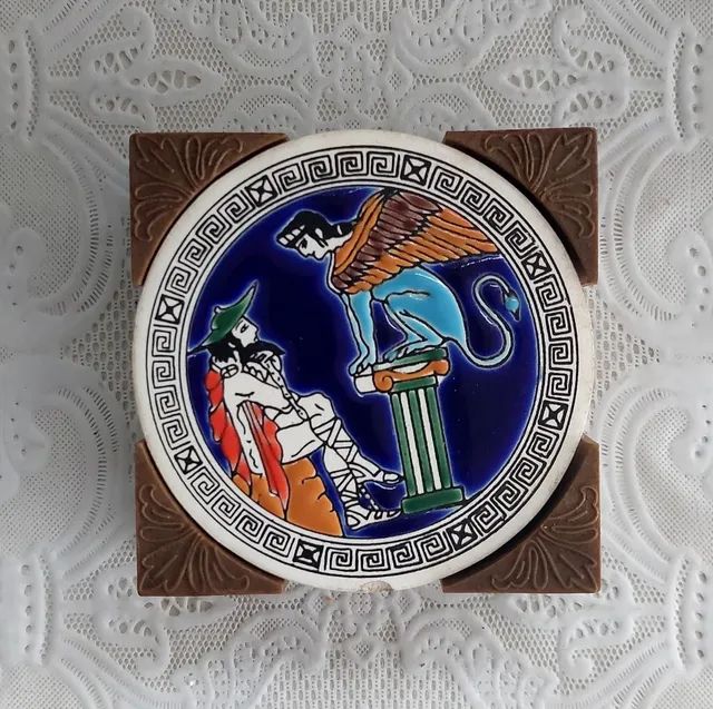 6 Porta-Copos / Azulejos Gregos De Porcelana Feitos À Mão - Foto 2