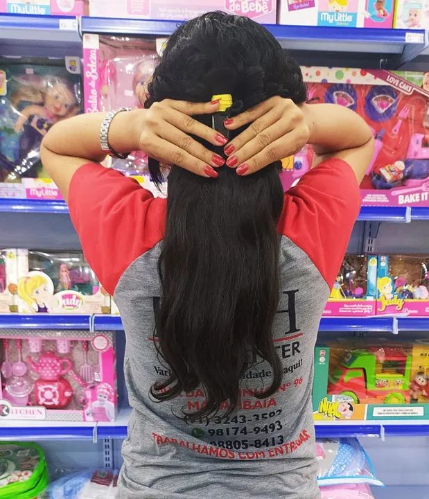 Cabelo Humano 45cm 100g 8,00 Castanho Claro Ondulado, Regional - Foto 3