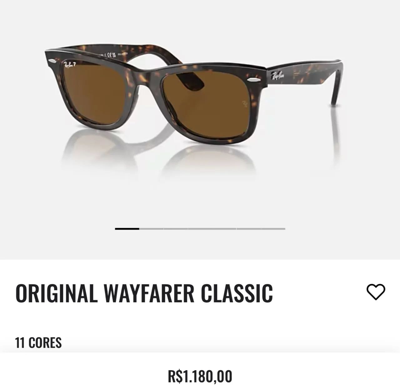Original Óculos de Sol Ray-Ban Wayfarer 2140 Chromance - Foto 2