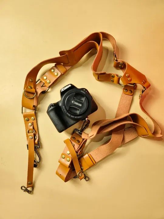 Alça dupla de couro ajustável para câmera Mirrorless ou DSLR 