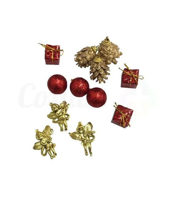 Enfeite Pendente 12pçs Wf * Anjo Bola Pinha Presente - Foto 3