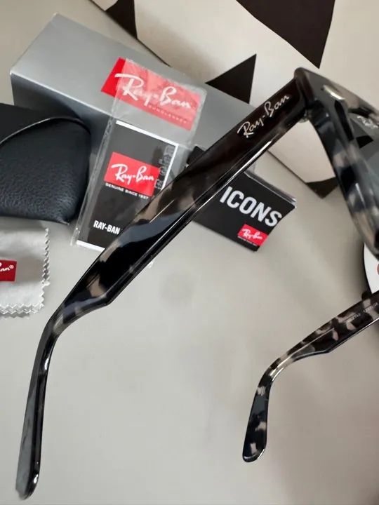 Original Óculos de Sol Ray-Ban Wayfarer 2140 Chromance - Foto 4