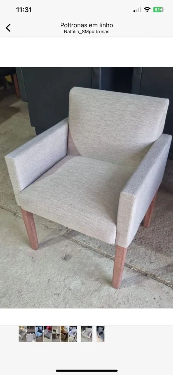 Poltronas em  tecido linho 