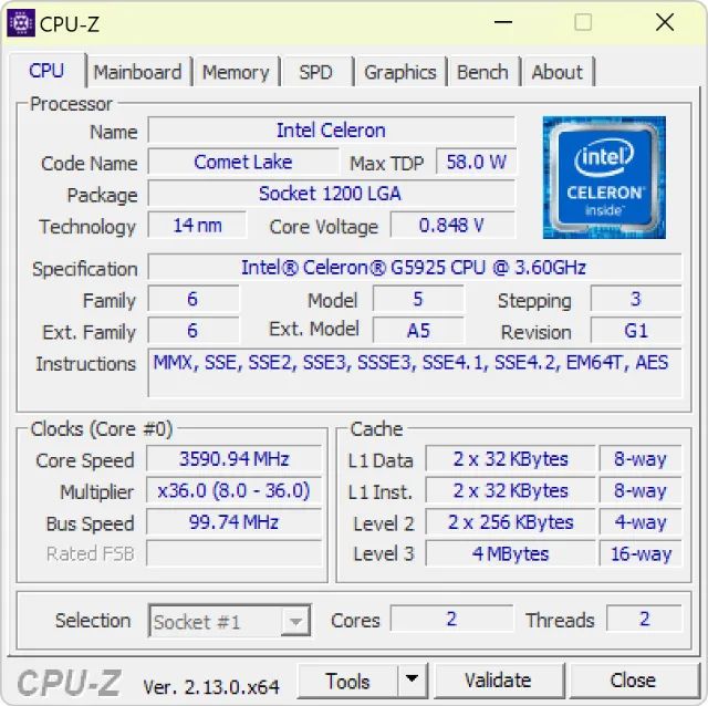 Processador Intel Celeron G5925 3.60GHz LGA 1200 - Foto 3