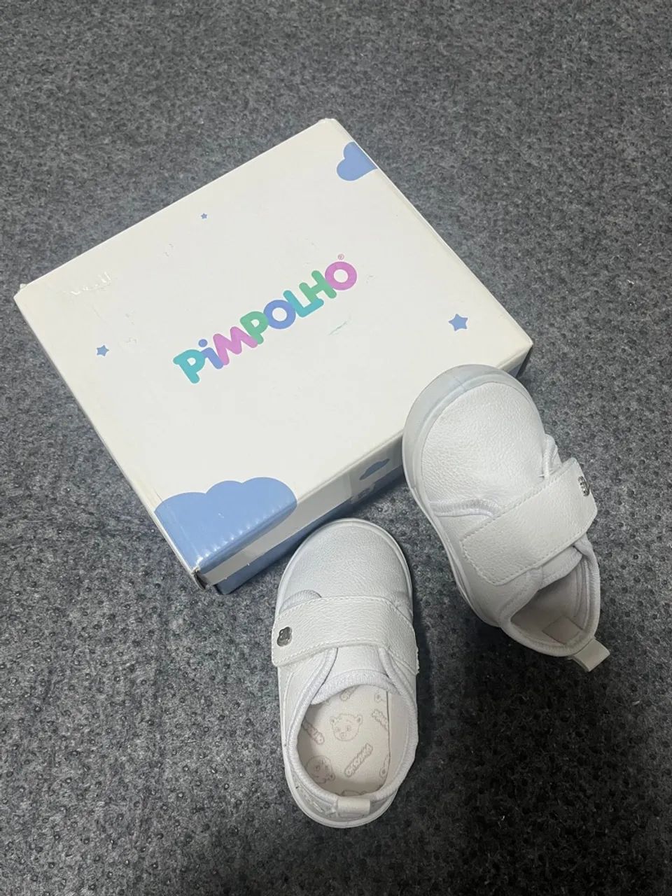 Sapatinhos de bebê branco tamanho 19. - Foto 2
