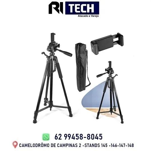 Tripé para Câmera e Celular Smartphone 1,5m Portátil Compacto