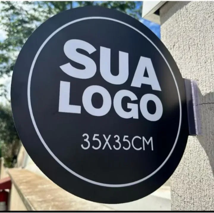 Placa Redonda Personalizada para Comércio com sua logo