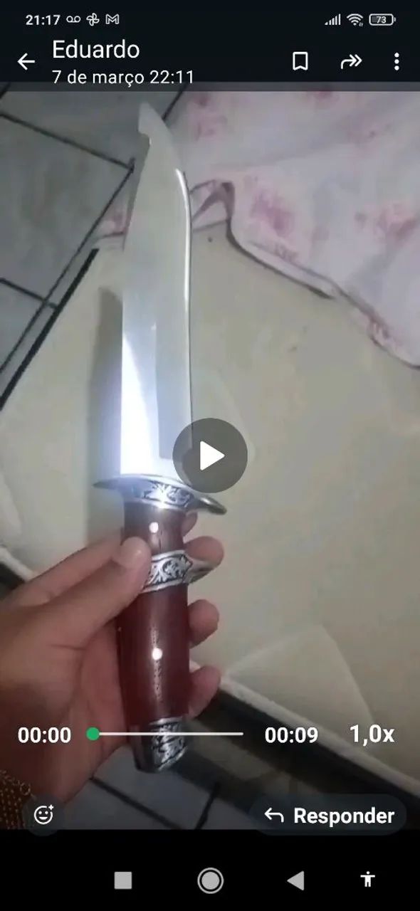 Vara com molinete+faca camping  - Foto 2