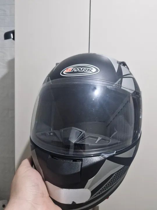 Capacete Spark Preto e Cinza - Tamanho 61
