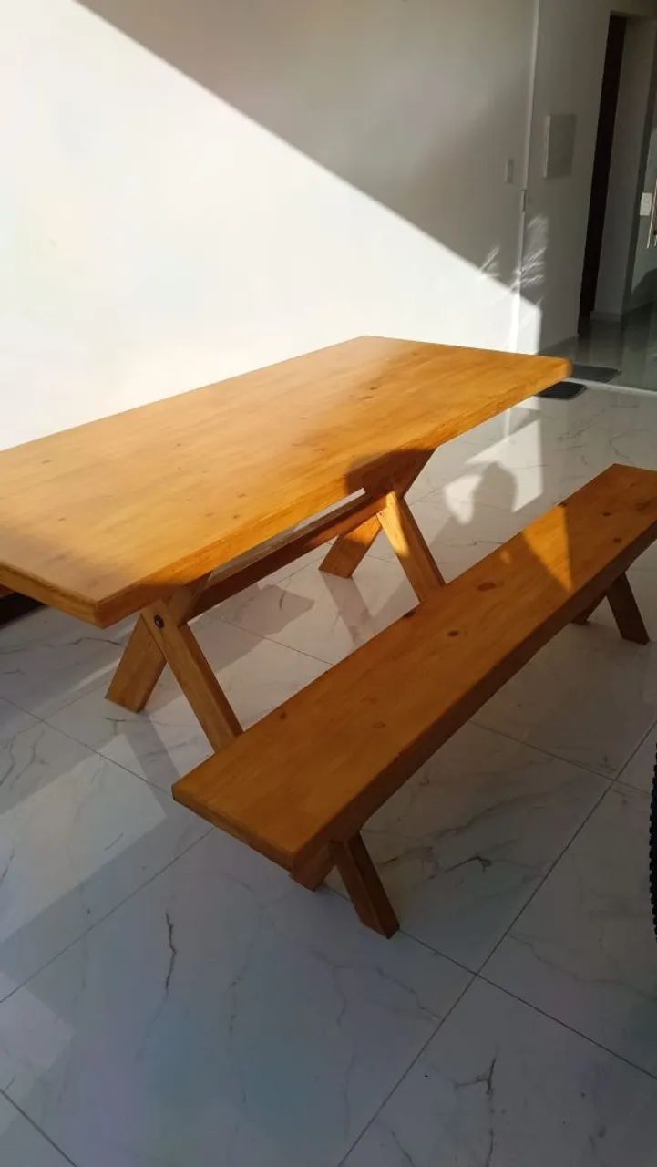 Mesa madeira maciça rustica - Foto 5