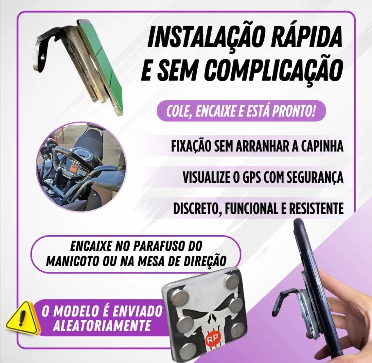 SUPORTE CELULAR MAGNÉTICO 6 IMÃ PARA MOTO - Foto 2