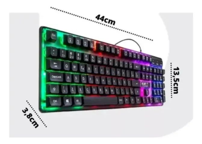 Kit Teclado Mouse Gamer Usb Led Rgb Abnt2 Sensação Mecânico - Foto 3