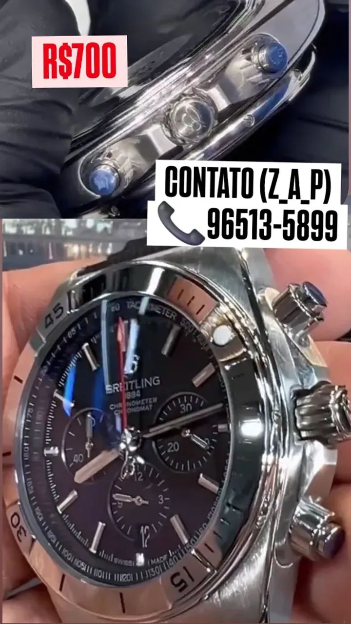 Relógio BREITLING CHRONOMETER FUNCIONAL MOSTRADOR PRETO  - Foto 2