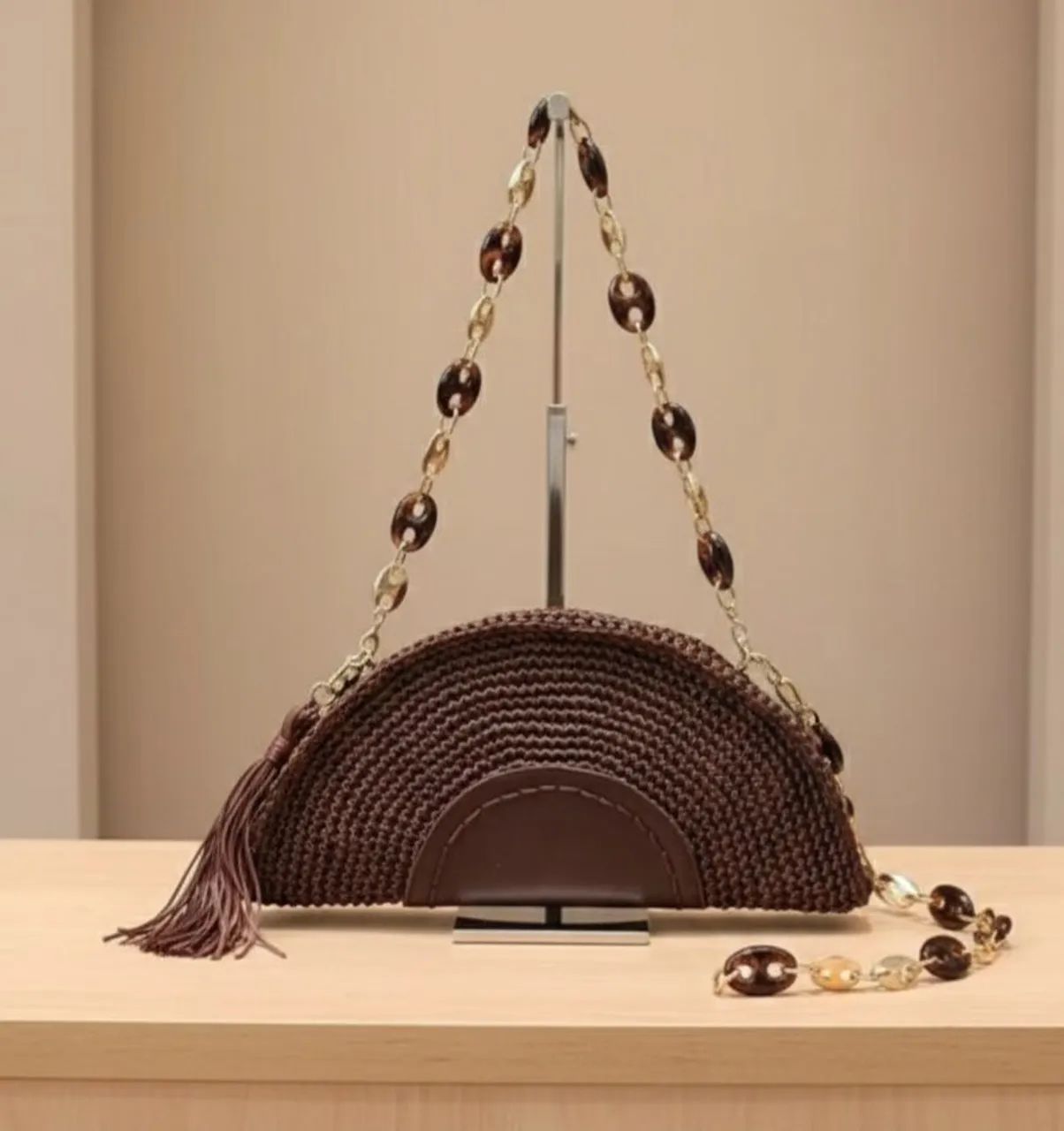 Bolsa crochê e couro giolli - Foto 2