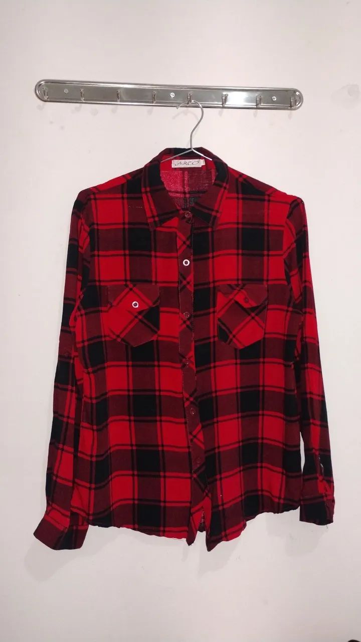 Camisa xadrez vermelha
