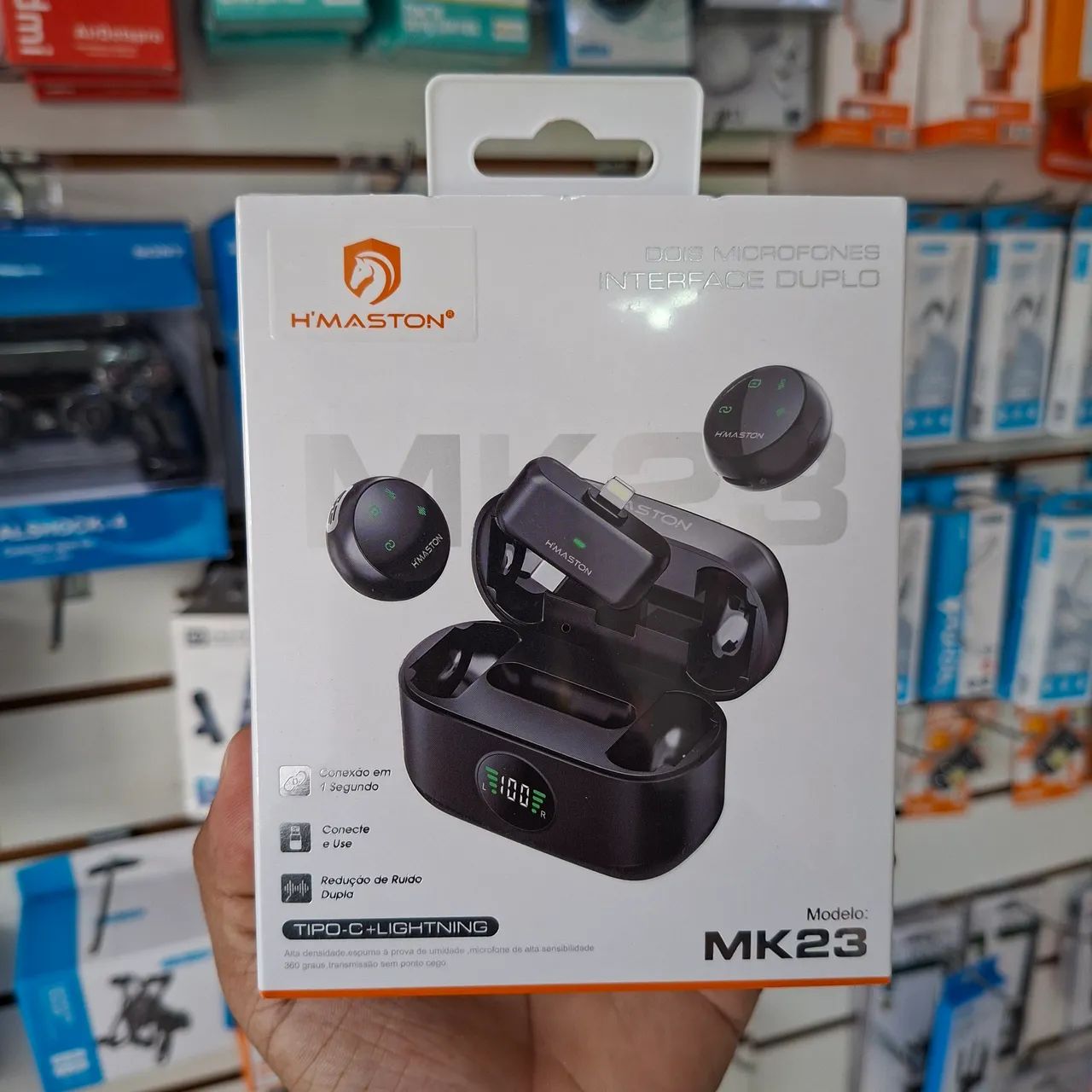 Microfone de lapela duplo para celular - entrega em slz e região 