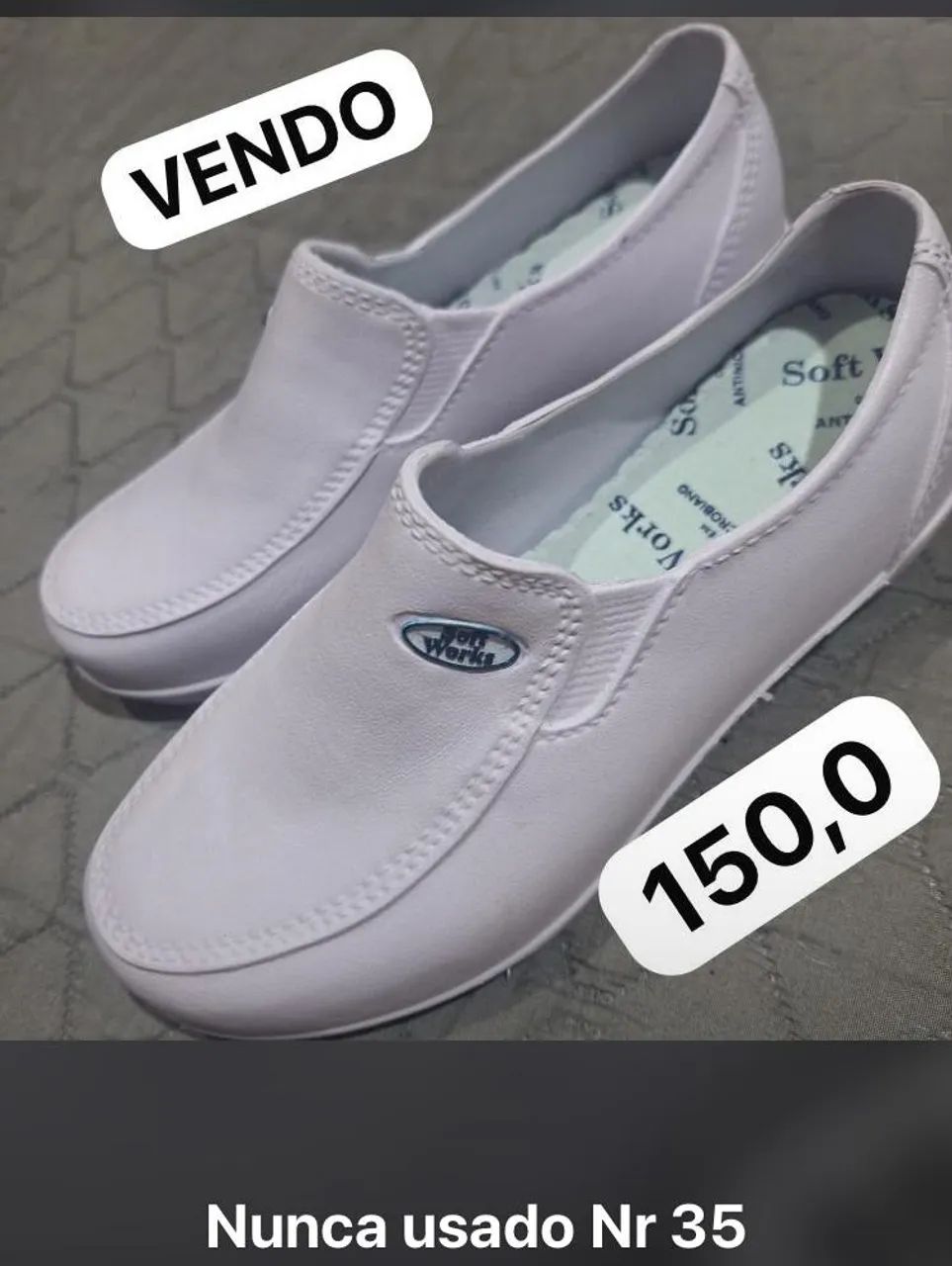 Sapatos de trabalho branco tamanho 35