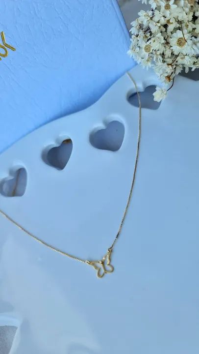 Colar e Pingente Borboleta em Ouro 18k - Foto 3