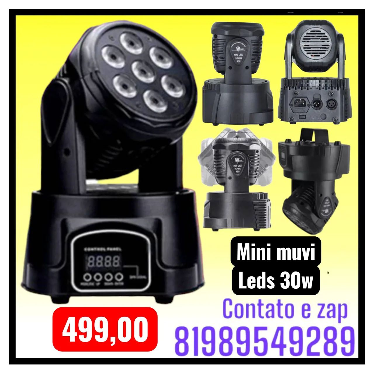 Mini Moving Head LED 30W - Iluminação Profissional Compacta