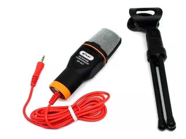 Microfone Knup KP-917 Condensador Omnidirecional cor preto/cinza